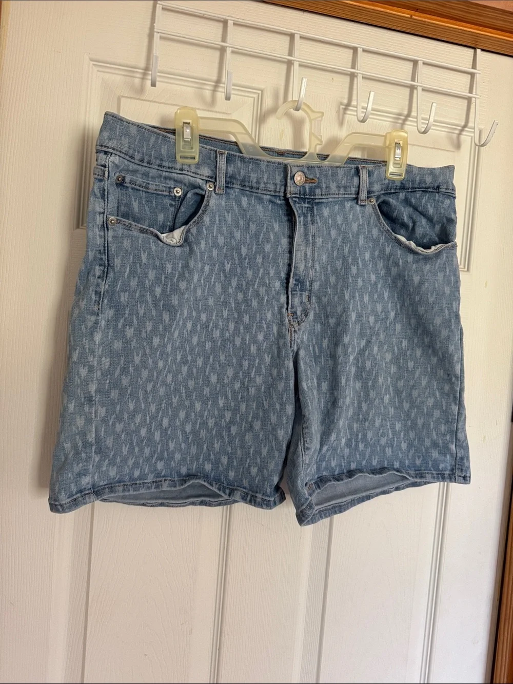 Levi's Light Blue Patterned Denim Shorts